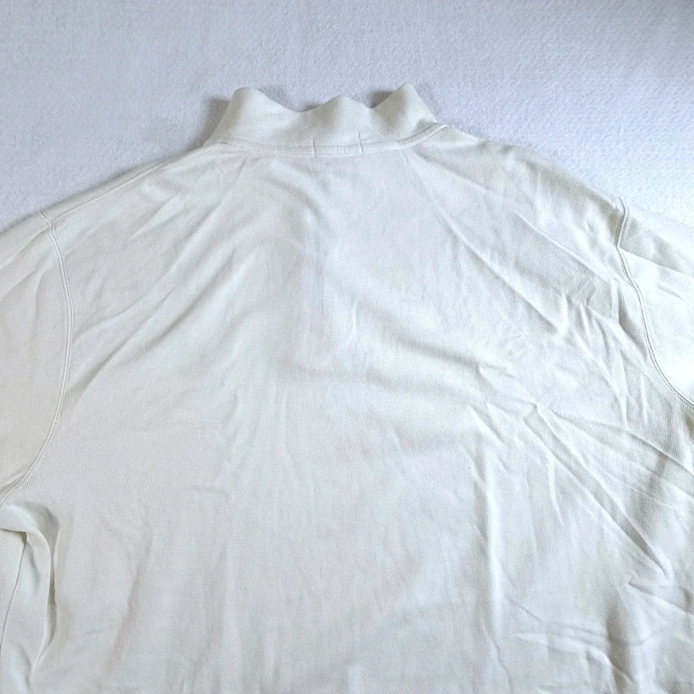 Polo Ralph Lauren 1/4 Zip Pullover Mens 2XB Estate Rib Cotton Cream White